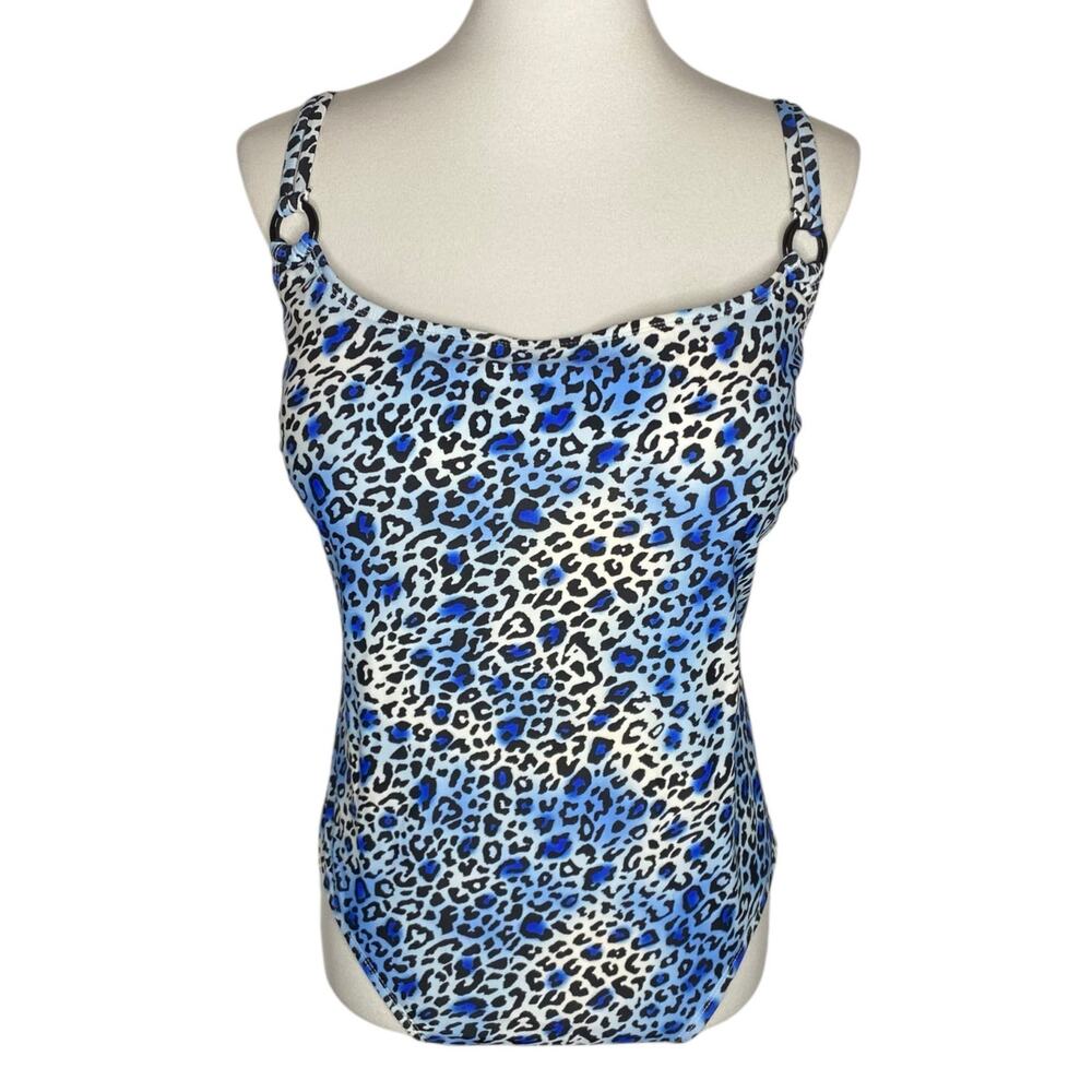 Catalina One Piece Swimsuit Blue Black Leopard Animal Print 3X 22W-24W Beach